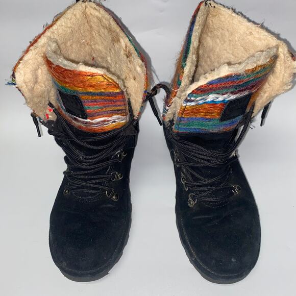 BearPaw Black and Multicolor Winter Boots - Picture 3 of 10